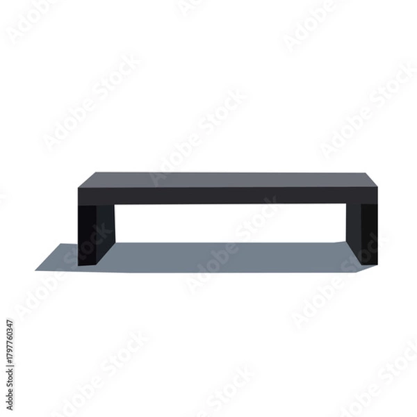 Fototapeta Modern black bench in a minimalist style design