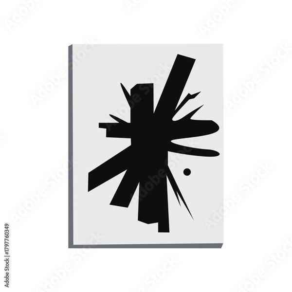 Obraz Abstract black geometric shapes composition