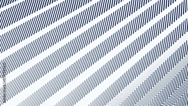 Obraz Blue and White Zigzag Stripes Line Abstract Background with Modern Dynamic Geometric Pattern Design