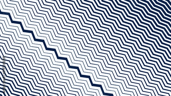 Obraz Blue and White Zigzag Stripes Line Abstract Background with Modern Dynamic Geometric Pattern Design