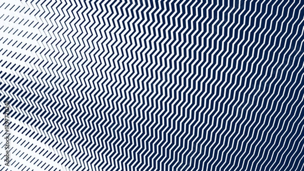 Obraz Blue and White Zigzag Stripes Line Abstract Background with Modern Dynamic Geometric Pattern Design