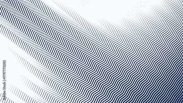 Obraz Blue and White Zigzag Stripes Line Abstract Background with Modern Dynamic Geometric Pattern Design