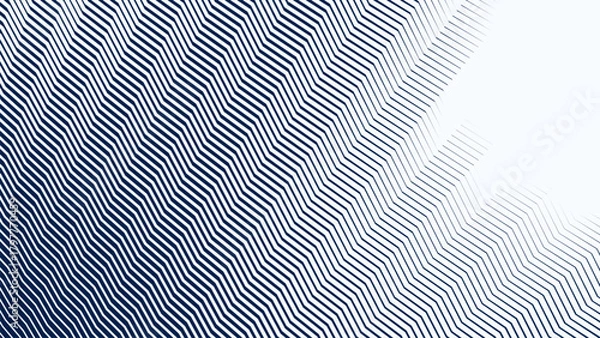 Obraz Blue and White Zigzag Stripes Line Abstract Background with Modern Dynamic Geometric Pattern Design
