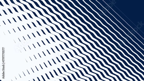 Obraz Blue and White Zigzag Stripes Line Abstract Background with Modern Dynamic Geometric Pattern Design