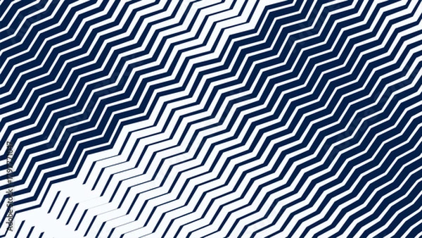 Obraz Blue and White Zigzag Stripes Line Abstract Background with Modern Dynamic Geometric Pattern Design