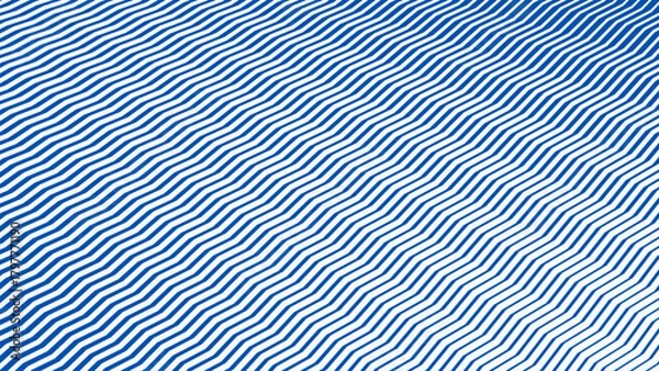 Obraz Blue and White Zigzag Stripes Line Abstract Background with Modern Dynamic Geometric Pattern Design