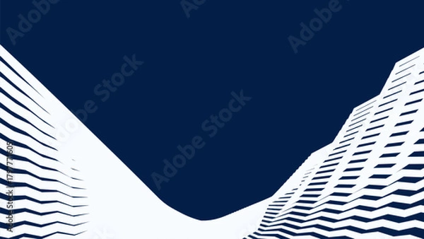 Obraz Blue and White Zigzag Stripes Line Abstract Background with Modern Dynamic Geometric Pattern Design