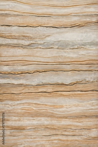 Fototapeta Abstract Horizontal Layered Stone Texture with Beige and Brown Stripes for Natural Background