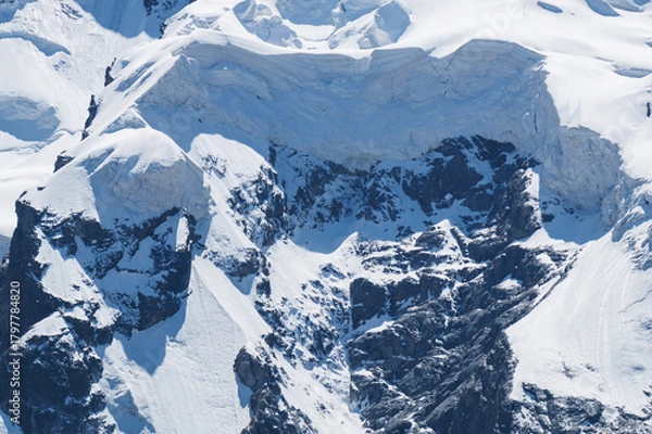 Obraz High Mountains with avalanche eaves