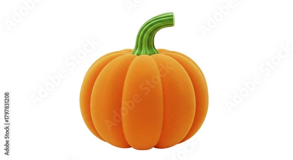 Obraz Vibrant orange pumpkin with a green stem