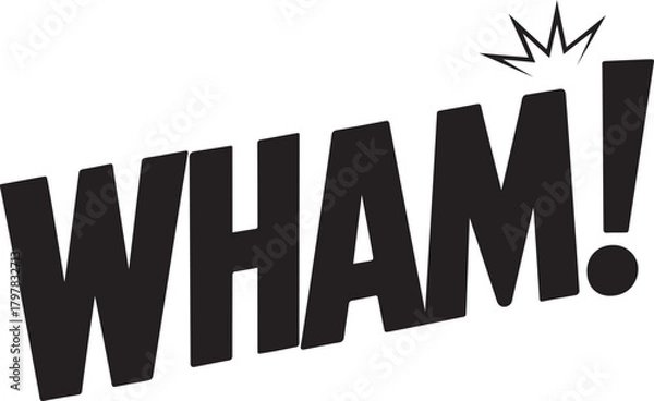 Fototapeta Comic WHAM Text Logo – Bold Impact Typography Design