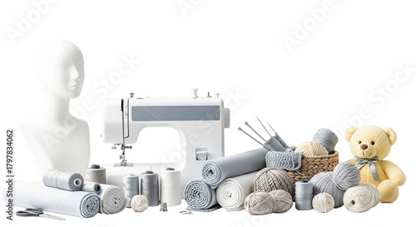 Obraz Sewing machine and craft supplies