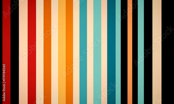 Obraz Vibrant vertical stripes in a retro color palette