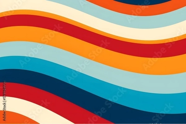 Obraz Retro wavy stripes in warm and cool colors