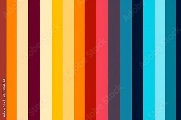 Obraz Vibrant vertical stripes in a rainbow of warm and cool colors