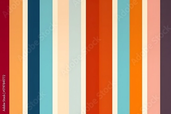 Obraz Colorful vertical stripes pattern background with warm and cool tones