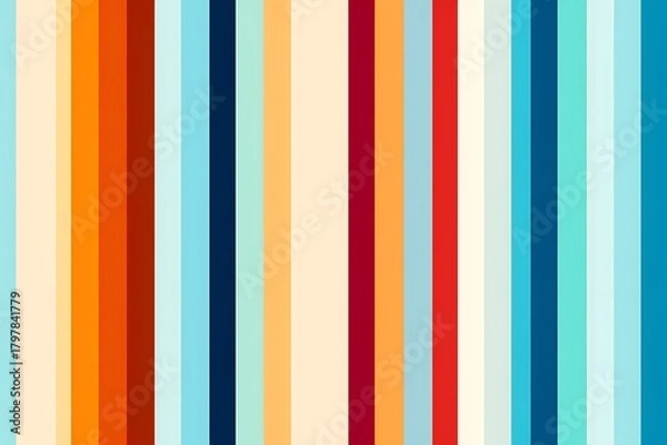 Obraz Vibrant vertical stripes pattern in warm and cool colors