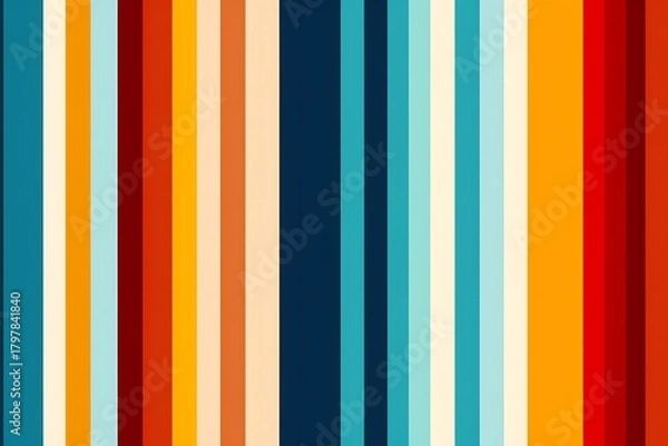 Obraz Vibrant vertical stripes of various colors and widths create a dynamic abstract pattern