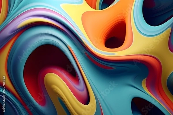 Obraz Vibrant abstract swirls of color flowing and blending together