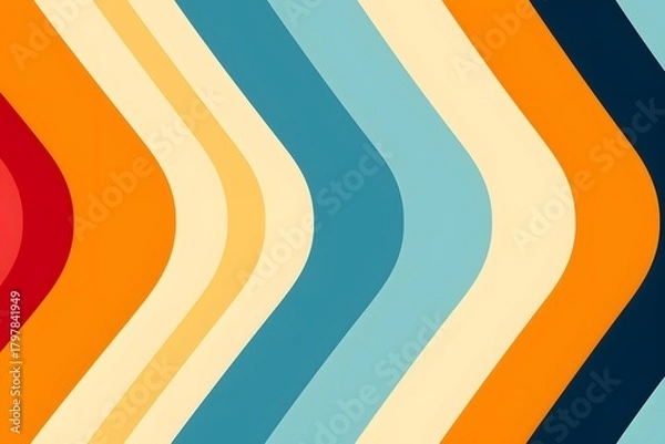 Obraz Retro wavy stripes pattern in warm and cool colors