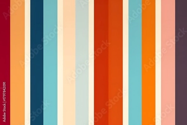 Obraz Vertical stripes pattern in warm and cool colors