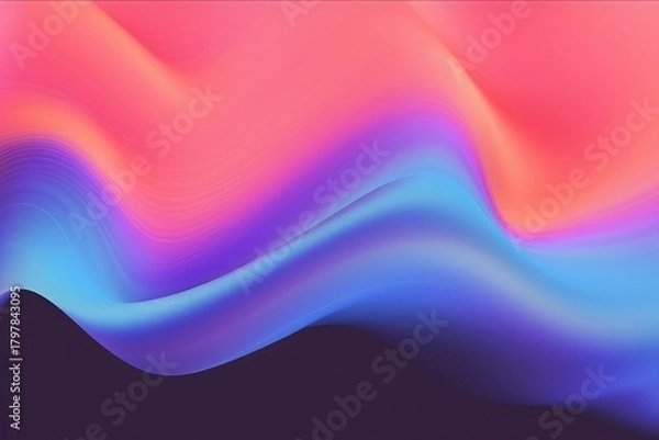Obraz Vibrant abstract flowing waves of pink purple and blue gradient