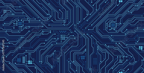 Obraz Abstract circuit board background with seamless electronic technology.
