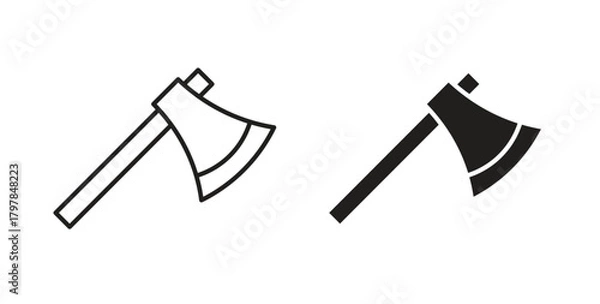 Obraz Axe icon with editable stroke and flat vector pack