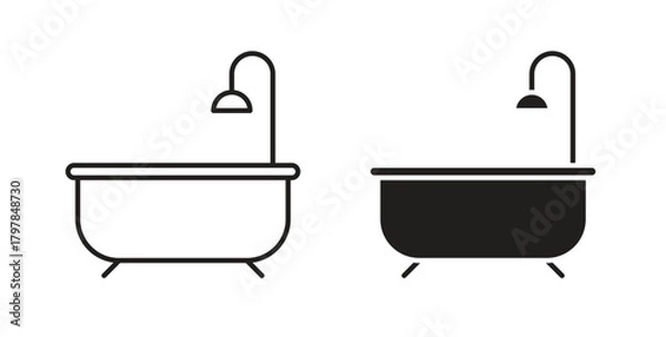 Obraz Bathroom icon with editable stroke and flat vector pack