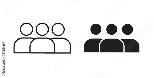 Obraz Community icon with editable stroke and flat vector pack