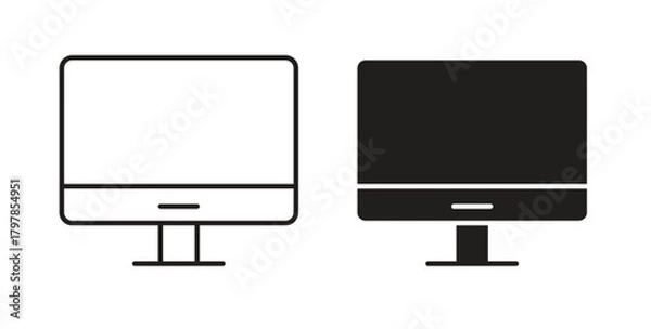 Obraz Computer screen icon with editable stroke and flat vector pack