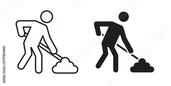 Obraz Construction icon with editable stroke and flat vector pack