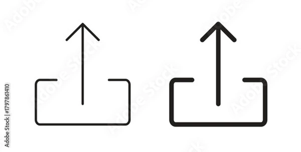 Obraz Export icon with editable stroke and flat vector pack