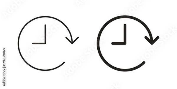 Obraz History icon with editable stroke and flat vector pack