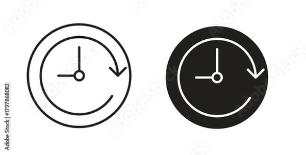 Obraz History icon with editable stroke and flat vector pack