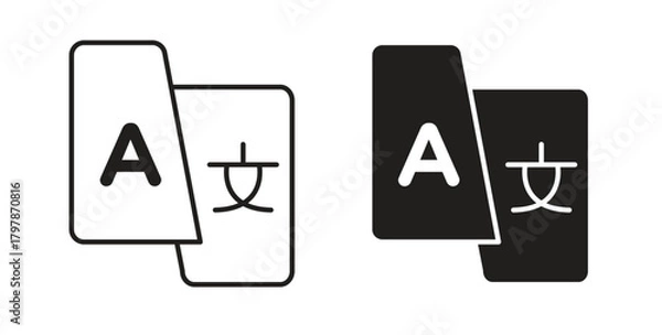 Obraz Language icon with editable stroke and flat vector pack