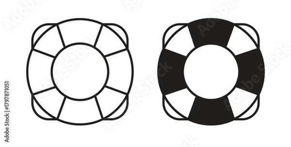 Obraz Life buoy icon with editable stroke and flat vector pack