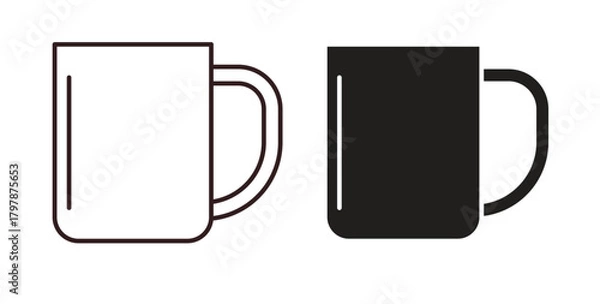 Obraz Mug icon with editable stroke and flat vector pack