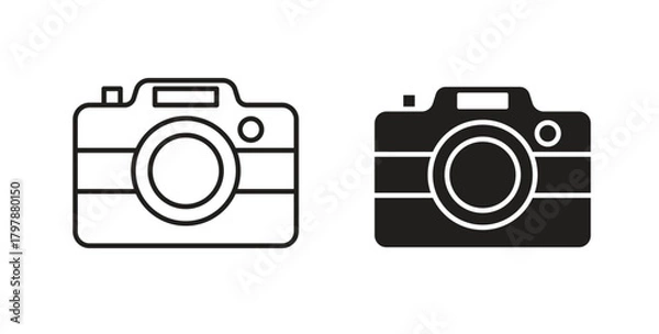 Obraz Photo Camera icon with editable stroke and flat vector pack