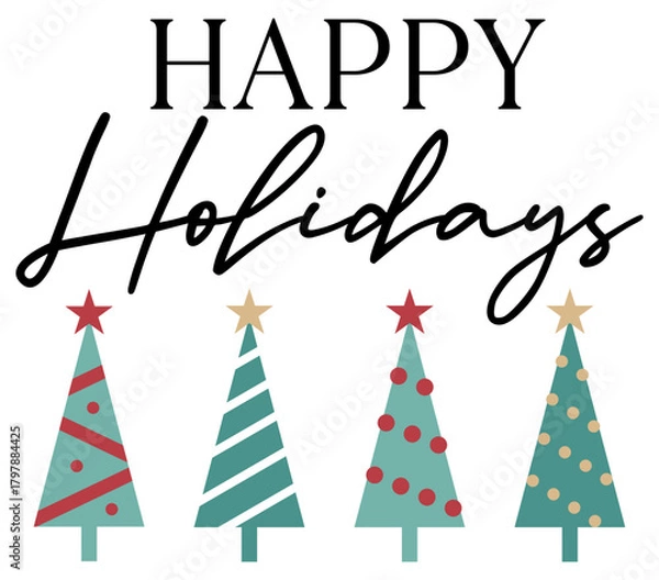 Obraz Happy Holidays | Christmas Tree | Vector Xmas Artwork