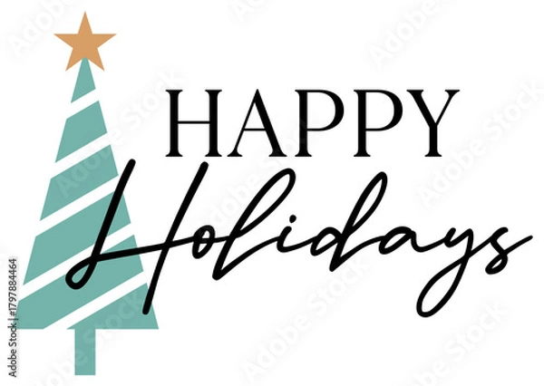 Obraz Happy Holidays | Christmas Tree | Vector Xmas Artwork