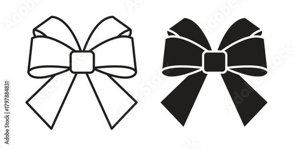 Obraz Ribbon icon with editable stroke and flat vector pack