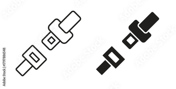 Obraz Seat Belt icon with editable stroke and flat vector pack