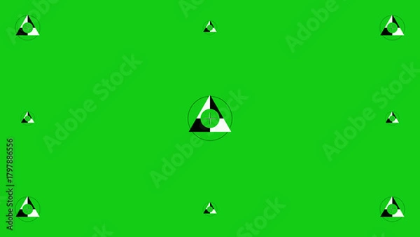 Obraz Green Screen Abstract Logo Pattern On Bright Green Background For Branding And Design