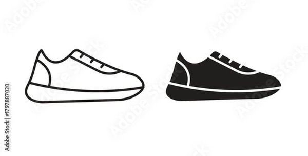 Obraz Shoes icon with editable stroke and flat vector pack
