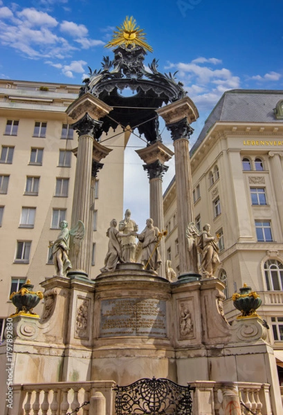 Fototapeta Plague Column in Vienna, a highly ornate Baroque monument
