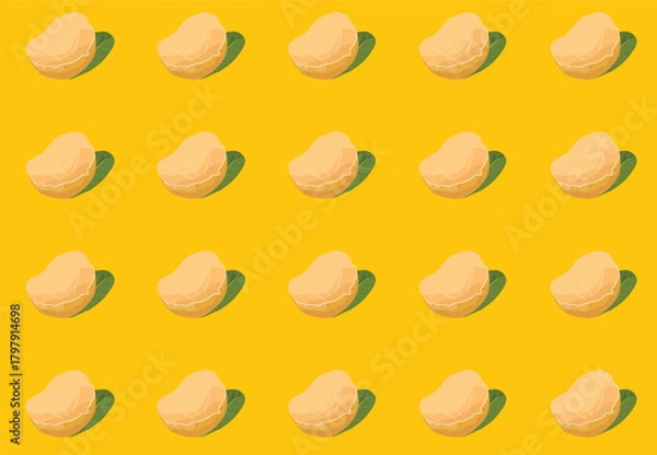 Obraz Seamless pattern with peeled longan fruit skin