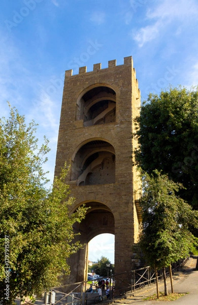 Obraz Medieval Stone Tower in Florence from Ground Level