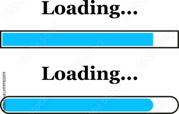 Fototapeta Blue loading progress bars