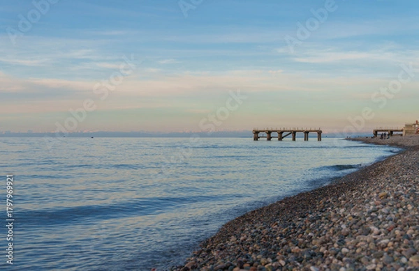 Obraz Colorful Evening Sky Reflected in the Sea